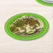 セントパトリックの日グリーンフォーサイス噴水写真 ラウンドペーパーコースター (アングル)