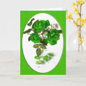 セントパトリックの日グリーンローズブーケ カード (黄色い花)