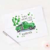 セントパトリックの日グリーンヴィンテージトラック名の追加 スクエアシール (封筒)