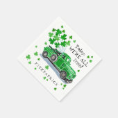 セントパトリックの日グリーンヴィンテージトラック名の追加 スタンダードカクテルナプキン (角)