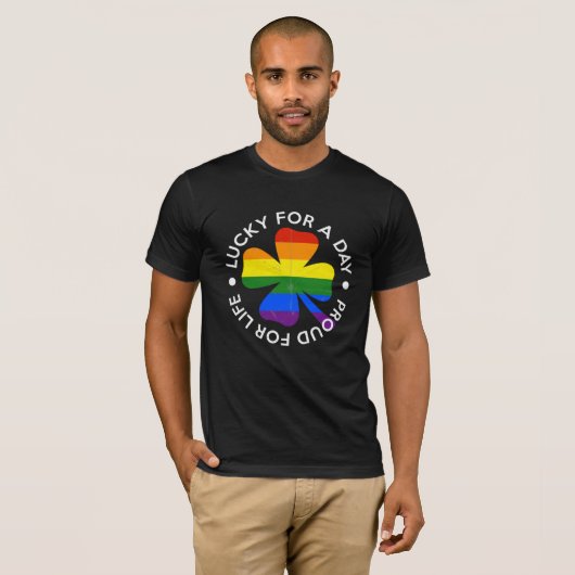 セントパトリックの日ゲイプライドレインボーLGBTギフトティー Tシャツ (正面フル)