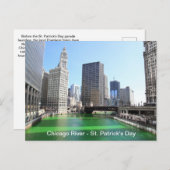 セントパトリックの日シカゴのグリーンリバーおもしろいの事実 ポストカード (正面/裏面)