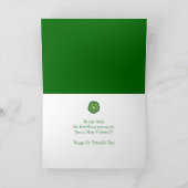 セントパトリックの日シャムロックあなたはアイルランド語を知っている カード (内部)