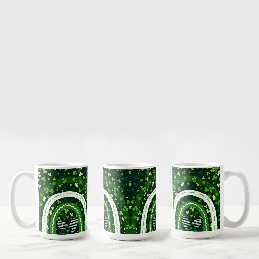 セントパトリックの日シャムロックとハートデザイン コーヒーマグカップ