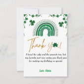 セントパトリックの日シャムロックの誕生日サンキューカード (正面)