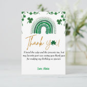 セントパトリックの日シャムロックの誕生日サンキューカード (スタンド正面)