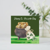 セントパトリックの日シャムロッククローバーとポット カード (スタンド正面)