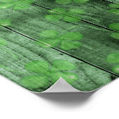 セントパトリックの日シャムロックスグリッター金ゴールドドリップ ポスター (角)