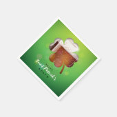 セントパトリックの日シャムロックビール スタンダードカクテルナプキン (角)