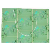 セントパトリックの日シャムロックミスティグリーンラージギフト ラージペーパーバッグ (裏面)