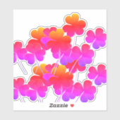 セントパトリックの日シャムロックリーフピンクカラフルかわいい シール (シート)