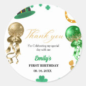 セントパトリックの日シャロックサンキュー誕生日 ラウンドシール (正面)
