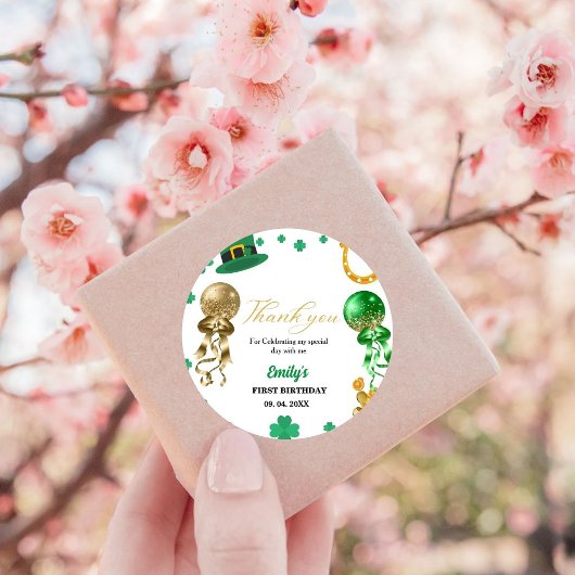セントパトリックの日シャロックサンキュー誕生日 ラウンドシール