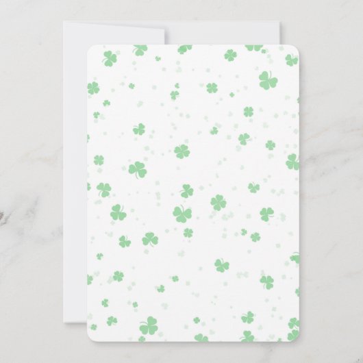 セントパトリックの日テーマブライダルシャワークローバー 招待状 (裏面)