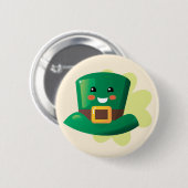 セントパトリックの日ハッピーハット 缶バッジ (正面&裏面)