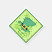 セントパトリックの日ハッピーバースデー名パーソナライズされた スタンダードカクテルナプキン (角)