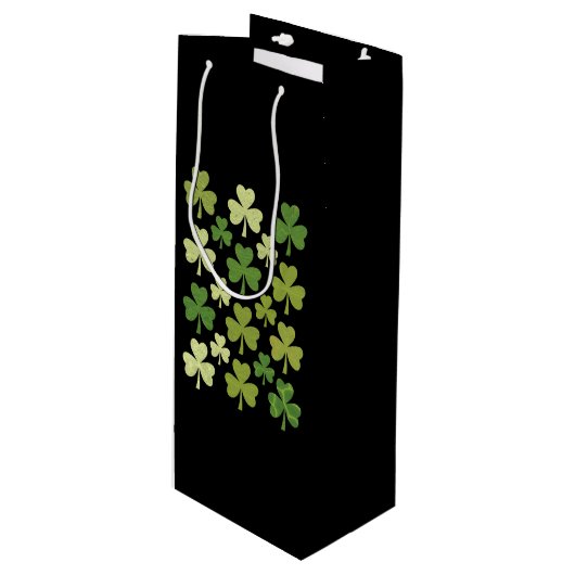 セントパトリックの日ハートラッキークローバーシャムロック ワインギフトバッグ (正面アングル)