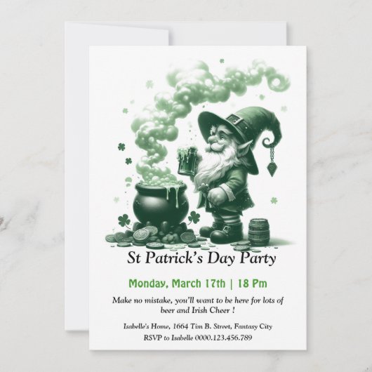 セントパトリックの日パーティの招待状 – ビールの多く 招待状 (正面)