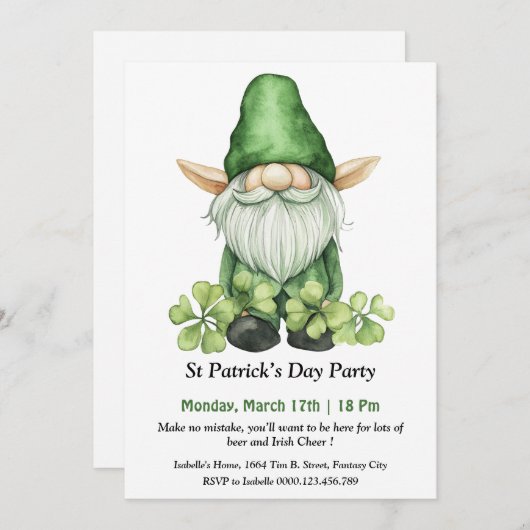 セントパトリックの日パーティの招待状 招待状 (正面/裏面)
