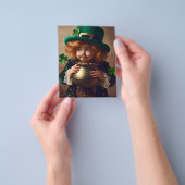 セントパトリックの日パーティーアイリッシュチャイルドポットの金ゴールド チラシ (手)