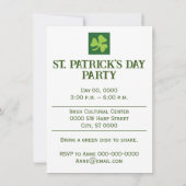 セントパトリックの日パーティーレプレシャン招待状 招待状 (裏面)