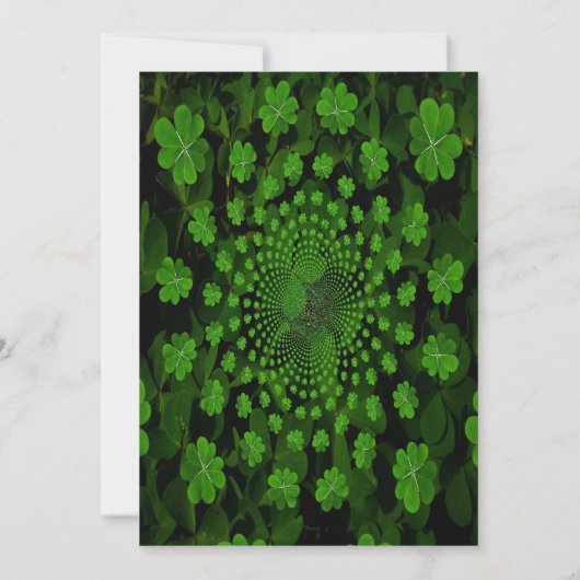 セントパトリックの日パーティー4リーフクローバー万華鏡のように千変万化するパターン 招待状 (裏面)