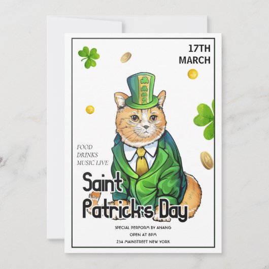 セントパトリックの日パーティー 招待状 (正面)
