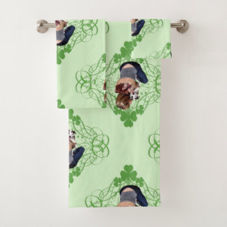 セントパトリックの日ピットブルTボーンラッキーパピー2009 バスタオルセット
