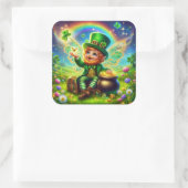セントパトリックの日フェアリーLeprechaun スクエアシール (バッグ)