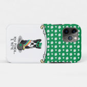 セントパトリックの日ボストンテリア犬(黒)かわいい Case-Mate iPhoneケース (裏面(横))