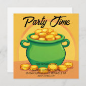 セントパトリックの日ポット金ゴールドパーティの招待状 招待状 (正面/裏面)