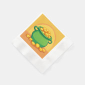 セントパトリックの日ポット金ゴールド紙ナプキン 縁ありカクテルナプキン (角)