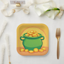 セントパトリックの日ポット金ゴールド紙プレート