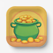 セントパトリックの日ポット金ゴールド紙プレート ペーパープレート (正面)