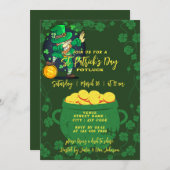 セントパトリックの日ポトラックセントパティズブロックパーティー 招待状 (正面/裏面)