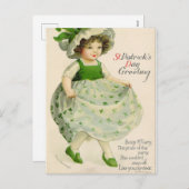セントパトリックの日リトルアイリッシュガール シーズンポストカード (正面/裏面)