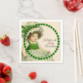 セントパトリックの日リトルアイリッシュガール スタンダードカクテルナプキン (インサイチュ)