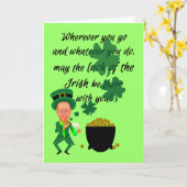 セントパトリックの日レプおもしろいラン賛美アイルランド カード (黄色い花)