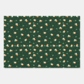 セントパトリックの日レプレシャンハットシャムロック国旗の金ゴールド ラッピングペーパーシート (正面3)