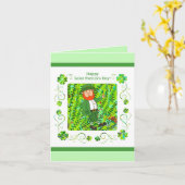 セントパトリックの日レプレシャン&アイリッシュ賛美ズ カード (黄色い花)