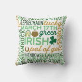 セントパトリックの日ワードアートコラージュ装飾用クッション クッション (裏面)