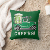 セントパトリックの日ヴィンテージトラックグリーンビール クッション (ブランケット)