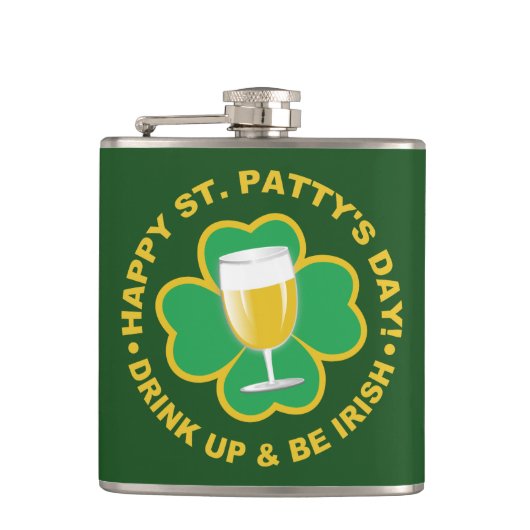 セントパトリックの日名前をカスタムするフラスコ フラスク (正面)