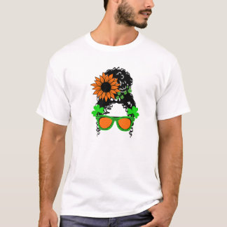 セントパトリックの日女性ヒョウ印刷サングラスSp Tシャツ