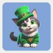 セントパトリックの日子猫 スクエアシール (正面)