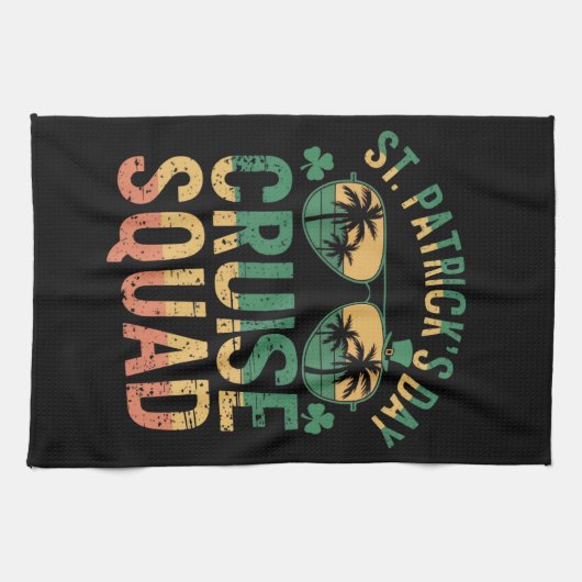 セントパトリックの日帰りクルーズスクワッドファミリーマチおもしろいン キッチンタオル (横)