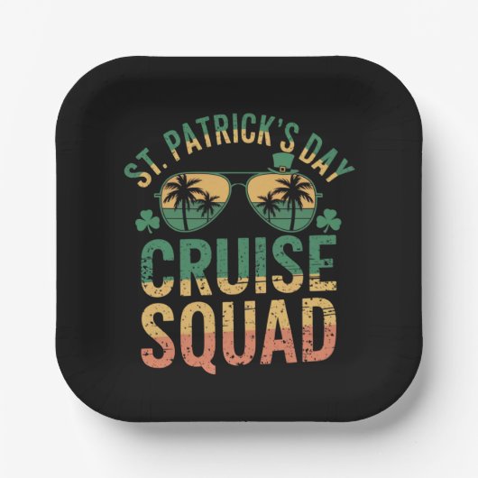 セントパトリックの日帰りクルーズスクワッドファミリーマチおもしろいン ペーパープレート (正面)