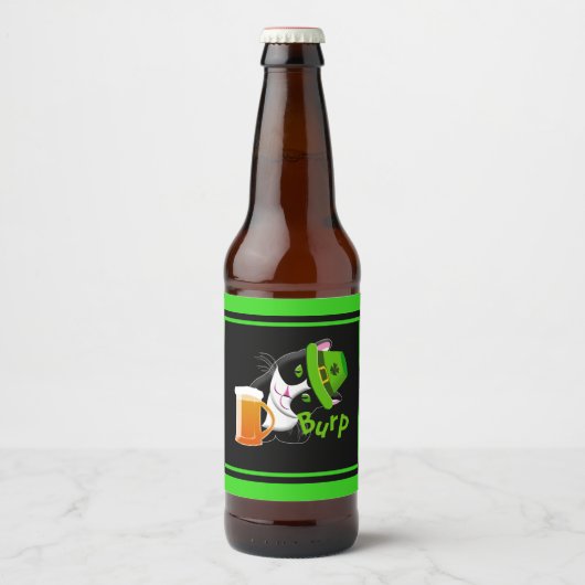 セントパトリックの日猫 ビールラベル (正面)