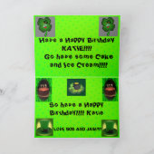 セントパトリックの日誕生日グリーティングデーカード カード (内部)