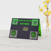 セントパトリックの日誕生日グリーティングデーカード カード (黄色い花)